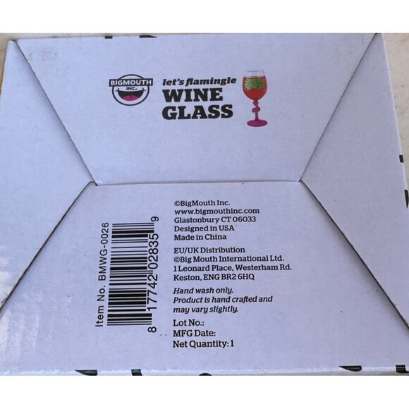 1-pc. Flamingo Theme 16 oz. Wine Glass w/Translucent Flamingo Stem 9" Tall (NWB) - Picture 15 of 15